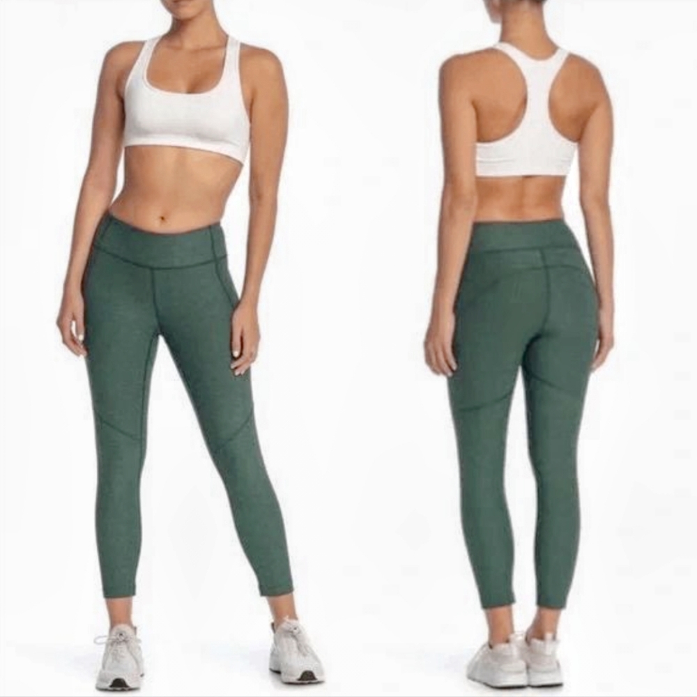 Outdoor Voices Heather Green Mid-Rise Leggings, Women's S